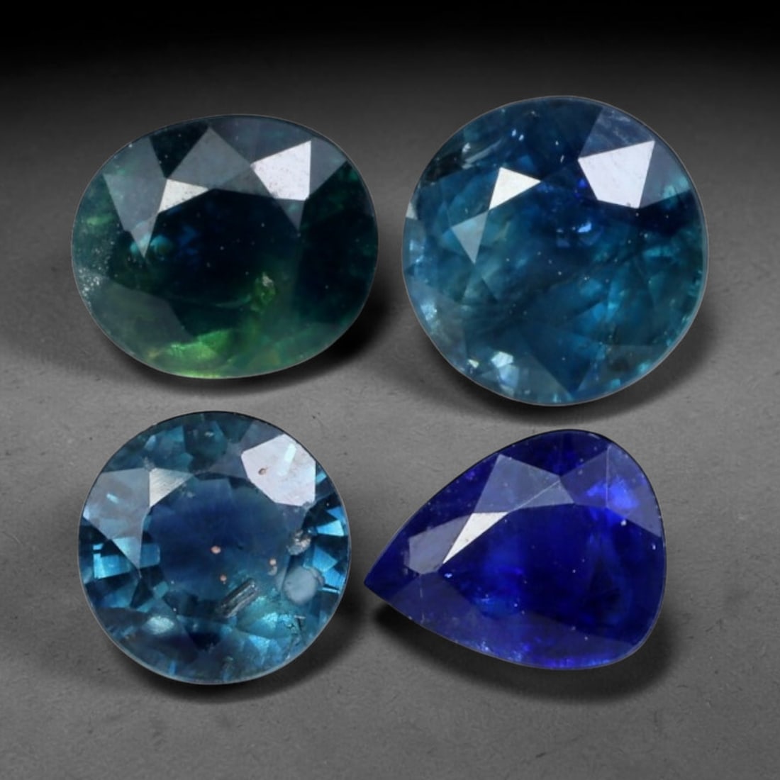 2.37ct Natural Australian Blue Sapphire Loose Gemstone Parcel, 93BV: This parcel consists of natural blue sapphire originating from Australia. The stones display varied cool blue tonal variation across the crystal material, polished with fine faceting to maximise light