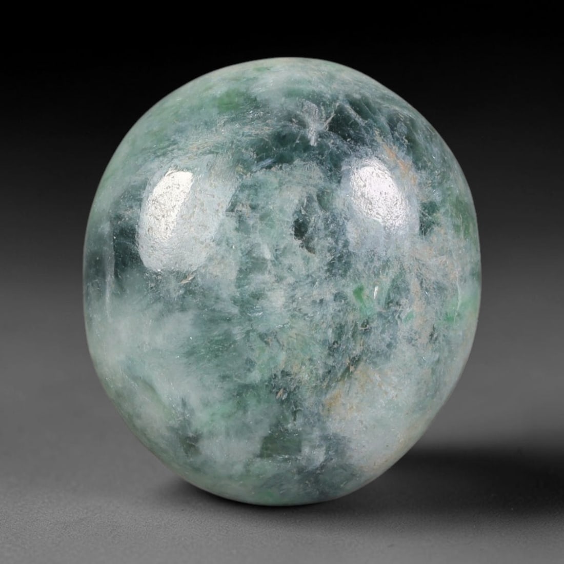 12.05ct Natural Burmese Type A Jadeite Jade Cabochon, 68AL: This single loose natural Burmese Type A jadeite jade cabochon, fully untreated with no dyeing, bleaching or resin impregnation, this genuine Type A jade retains its all-natural crystalline structure 