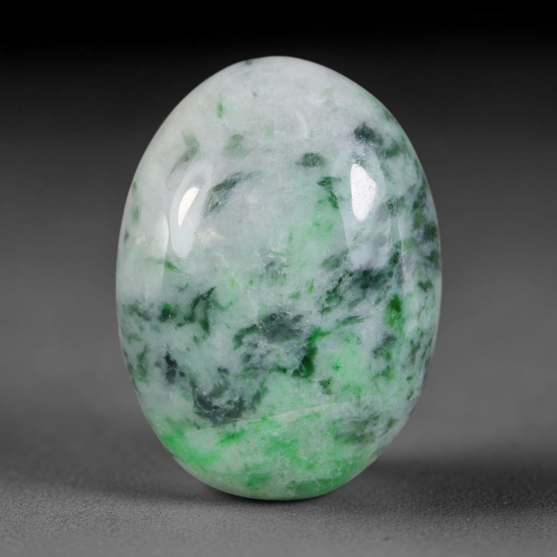 26.40ct Natural Burmese Type A Jadeite Jade Cabochon, 13AL: This single loose natural Burmese Type A jadeite jade cabochon, fully untreated with no dyeing, bleaching or resin impregnation, this genuine Type A jade retains its all-natural crystalline structure 