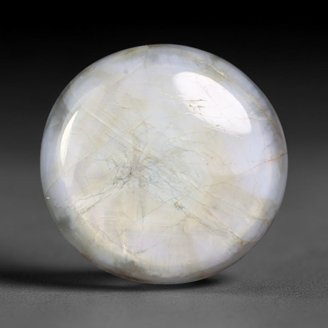 3.51ct Natural Untreated Burmese Trapiche Sapphire Loose Gemstone, 63BE: This polished Burmese trapiche sapphire features soft milky pale base tone with distinct natural mineral growth formations within its crystalline structure, measured at calibrated dimensions of 9.2x9x