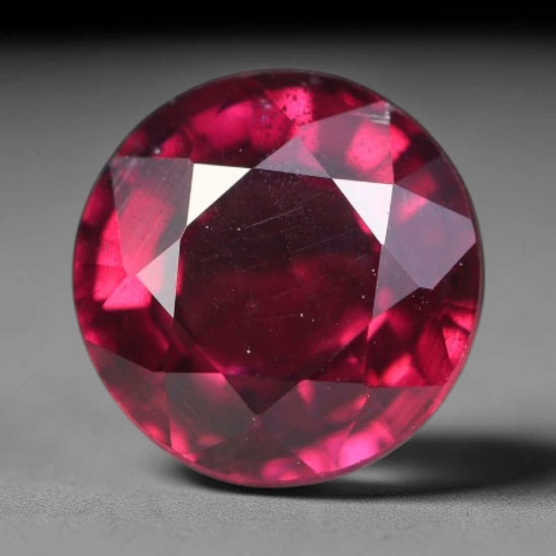 1.44ct Natural Mozambican Deep Rich Red Faceted Almandine Garnet Loose Gemstone, 5BD: This expertly faceted garnet features a deep rich red body tone with tiny fine mineral micro-inclusions evenly scattered within its transparent interior, precise polished facet planes maximize light r