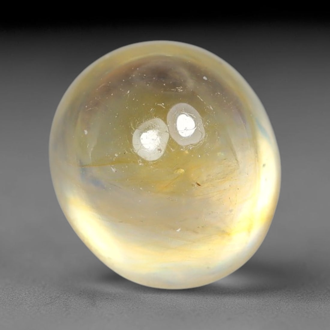 2.42ct Natural Sri Lankan Padparadscha Sapphire Loose Gemstone, 54BF: This fully polished Padparadscha sapphire features soft warm peach-orange blended body tone, with faint natural mineral traces scattered throughout its crystalline interior, measured at calibrated dim