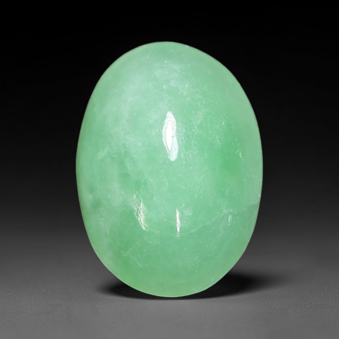 3.10ct Natural Burmese Type A Apple Green Jadeite Jade Cabochon Loose Gemstone, 24BV: This single loose natural Burmese Type A apple green jadeite jade cabochon, completely untreated, free of artificial dye, bleaching, or resin filling, preserving the original natural mineral crystal s