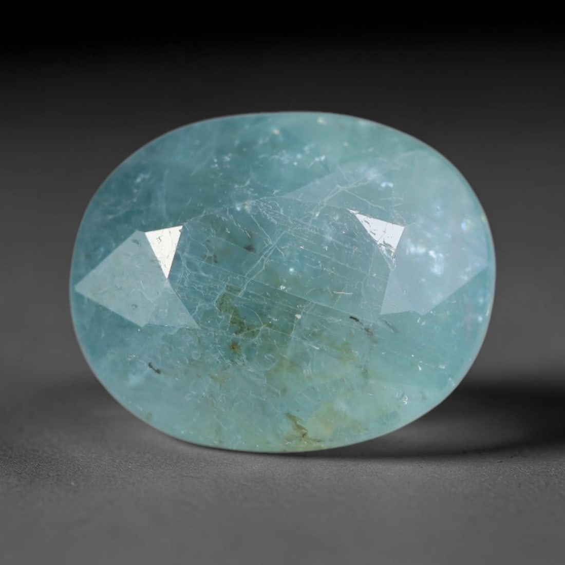 3.00ct Natural Madagascan Faceted Grandidierite Rare Loose Gemstone, 91AS: This expertly faceted finished grandidierite holds soft translucent body tone with fine faint natural internal veining visible beneath precisely cut reflective facets within its 10x8x5.5mm calibrated 