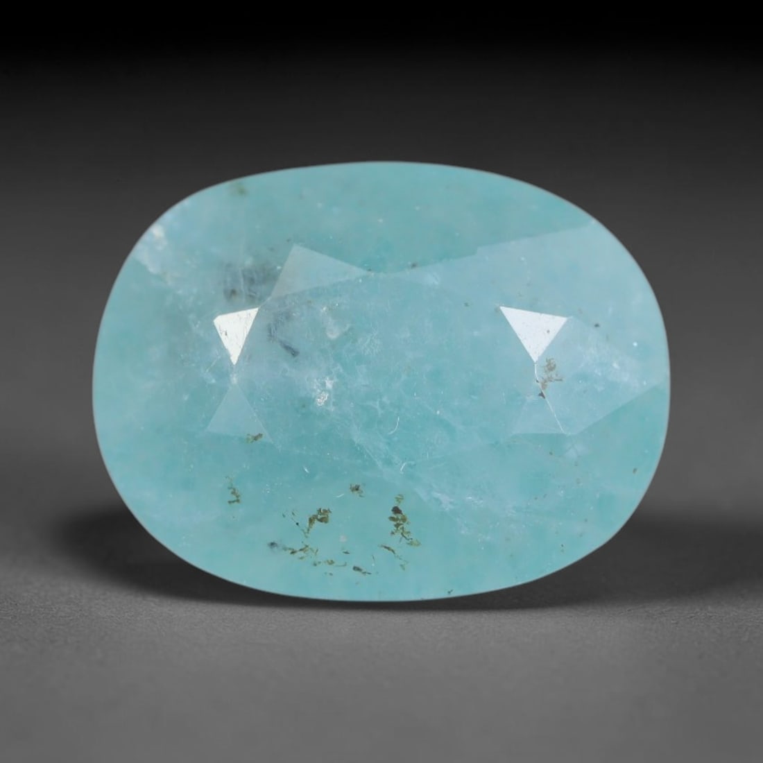 4.44ct Natural Madagascan Faceted Grandidierite Rare Loose Gemstone, 60BD: This expertly faceted finished grandidierite holds soft translucent body tone with fine faint natural internal veining visible beneath precisely cut reflective facets within its 11.9x9.3x6.6mm calibra