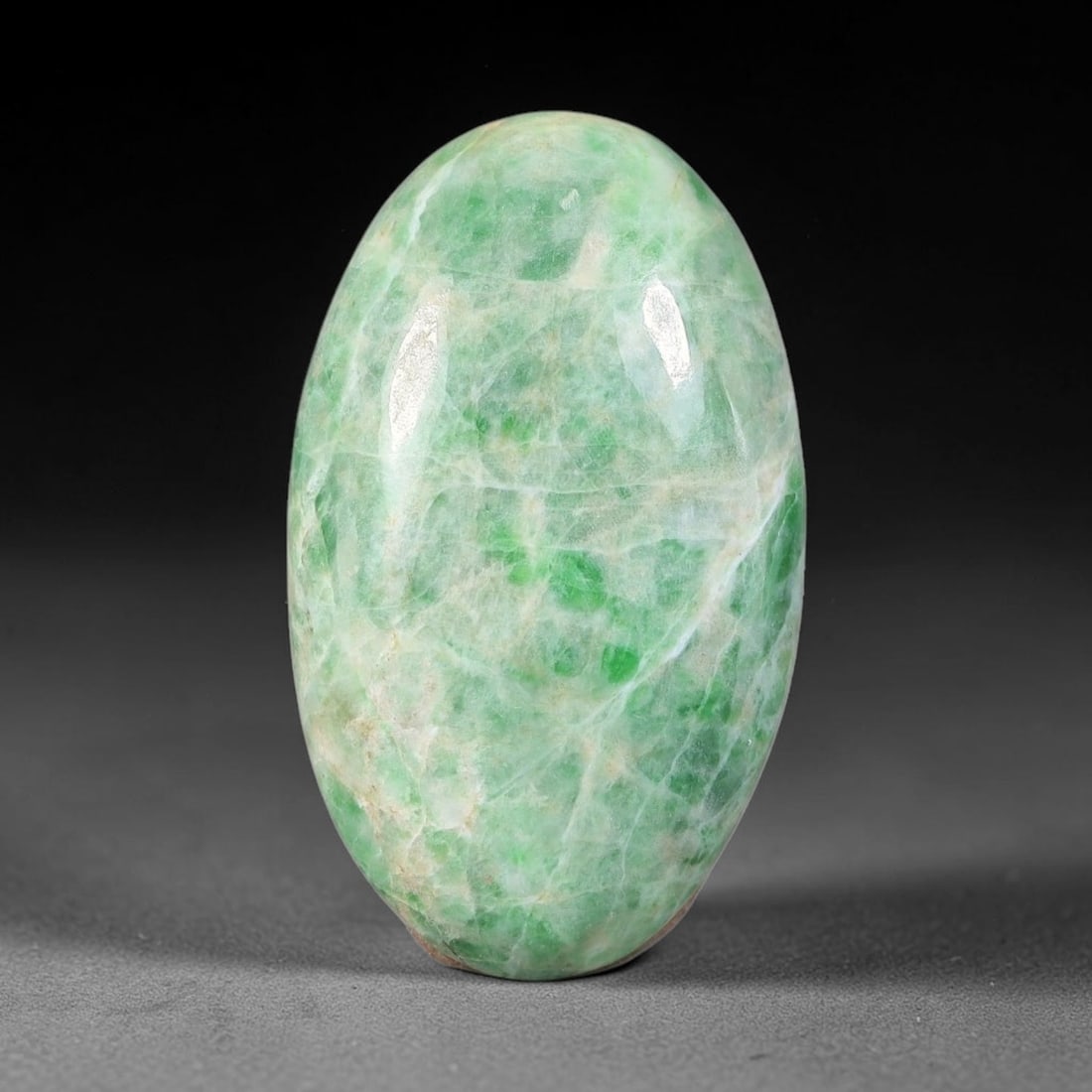 21.09ct Natural Burmese Type A Jadeite Jade Cabochon, 47FP: This single loose natural Burmese Type A jadeite jade cabochon, fully untreated with no dyeing, bleaching or resin impregnation, this genuine Type A jade retains its all-natural crystalline structure 