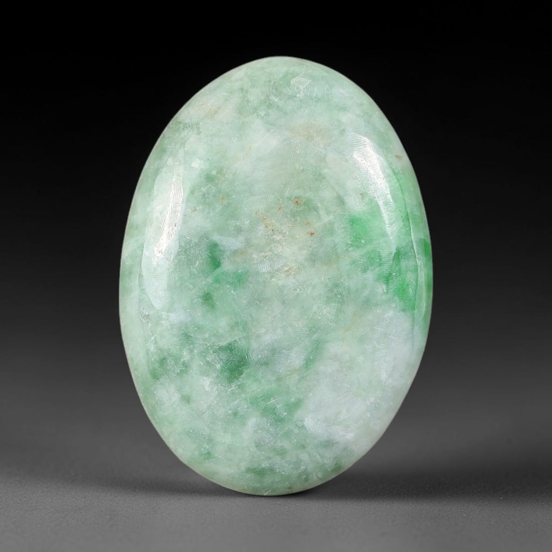 16.65ct Natural Burmese Type A Jadeite Jade Cabochon, 50FP: This single loose natural Burmese Type A jadeite jade cabochon, fully untreated with no dyeing, bleaching or resin impregnation, this genuine Type A jade retains its all-natural crystalline structure 