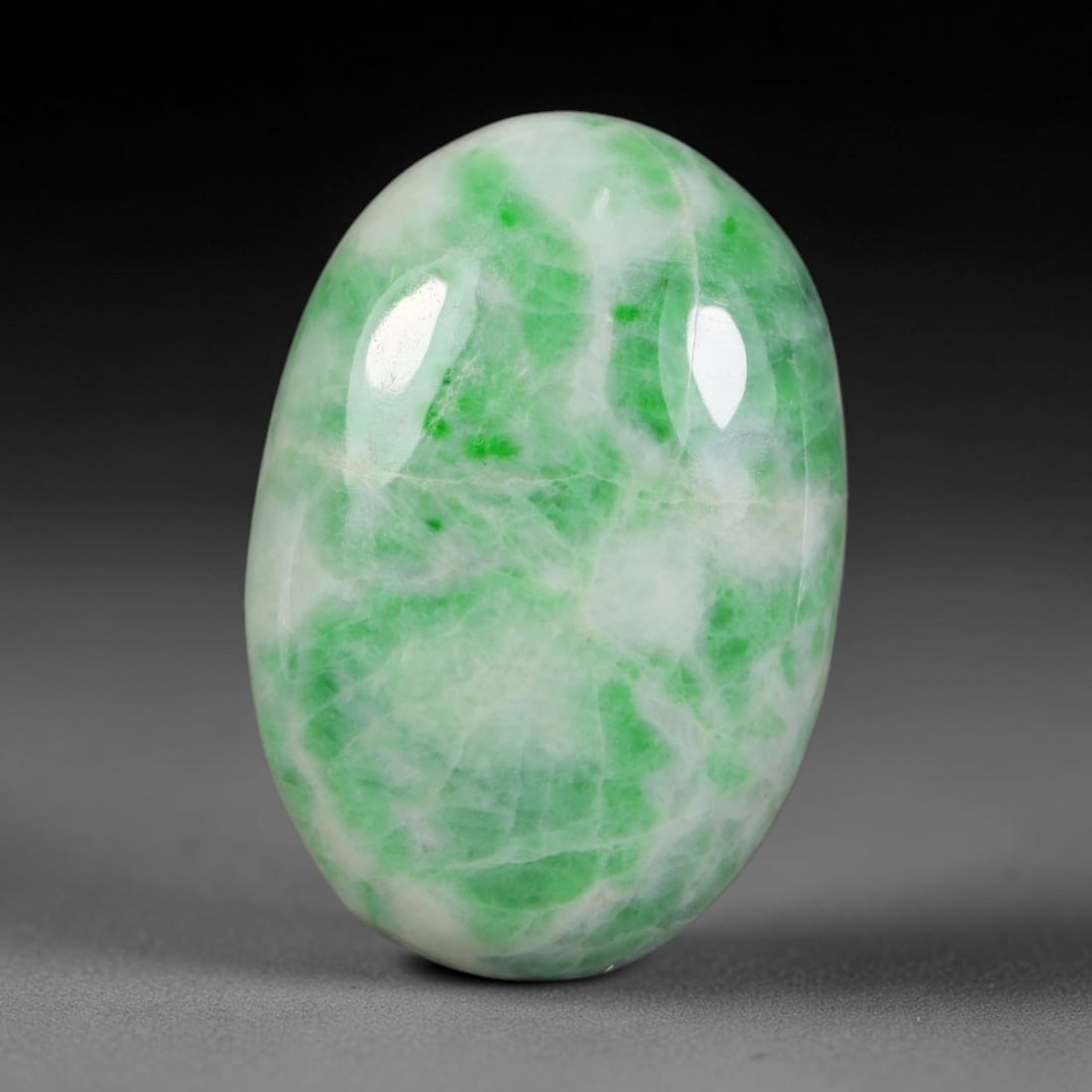 15.83ct Natural Burmese Type A Jadeite Jade Cabochon, 49AL: This single loose natural Burmese Type A jadeite jade cabochon, fully untreated with no dyeing, bleaching or resin impregnation, this genuine Type A jade retains its all-natural crystalline structure 