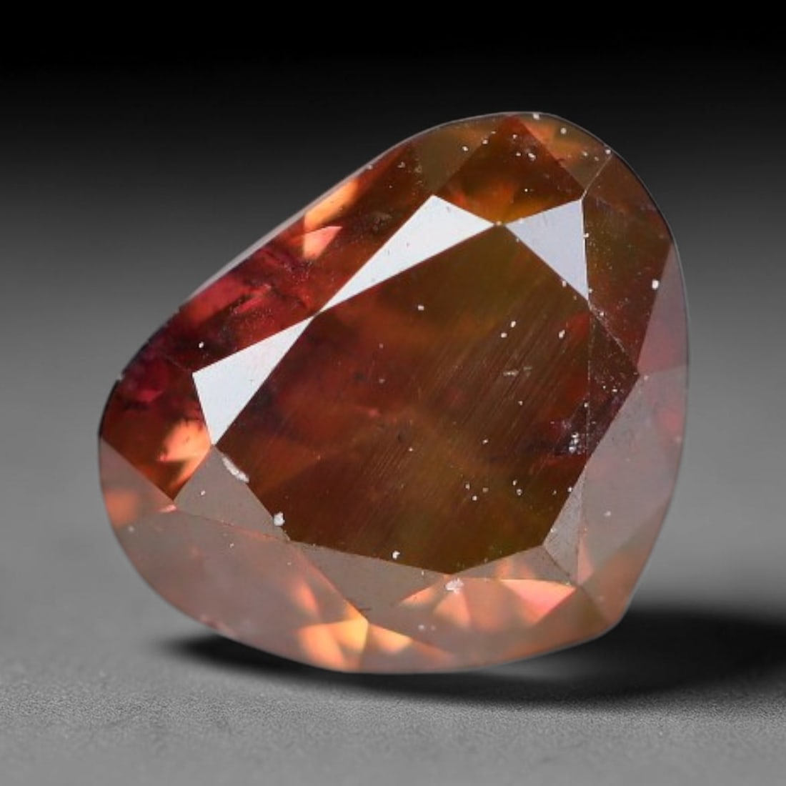 0.24ct Natural Fancy Pinkish Purple Diamond Loose Gemstone, 19BG: This polished natural diamond displays rich pinkish-purple body saturation, with subtle fine microscopic mineral specks distributed within its crystal interior, measured at calibrated dimensions of 4.