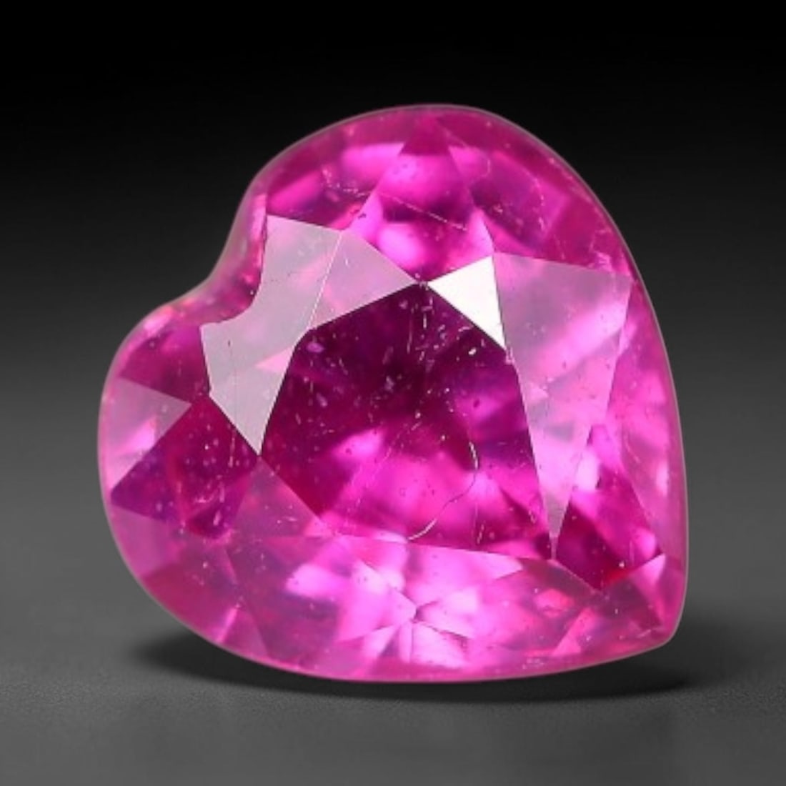 1.66 Carats Natural Madagascar Vivid Fuchsia Red Heated Ruby Loose Gemstone, 44FM: This vivid fuchsia red Madagascar ruby displays rich saturated red tone with subtle natural internal mineral traces that showcase genuine earth-grown character, measured at 7x4.3mm, the intense warm c
