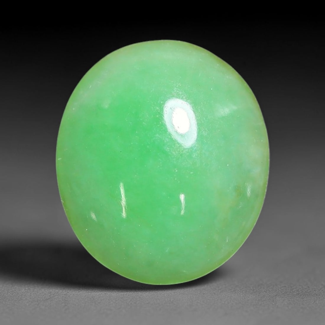 3.03ct Natural Burmese Type A Apple Green Jadeite Jade Cabochon Loose Gemstone, 71BT: This single loose natural Burmese Type A jadeite jade cabochon with exact dimensions of 10.8x9.4x3.7mm. It is completely untreated, free of artificial dye, bleaching, or resin filling, preserving the 