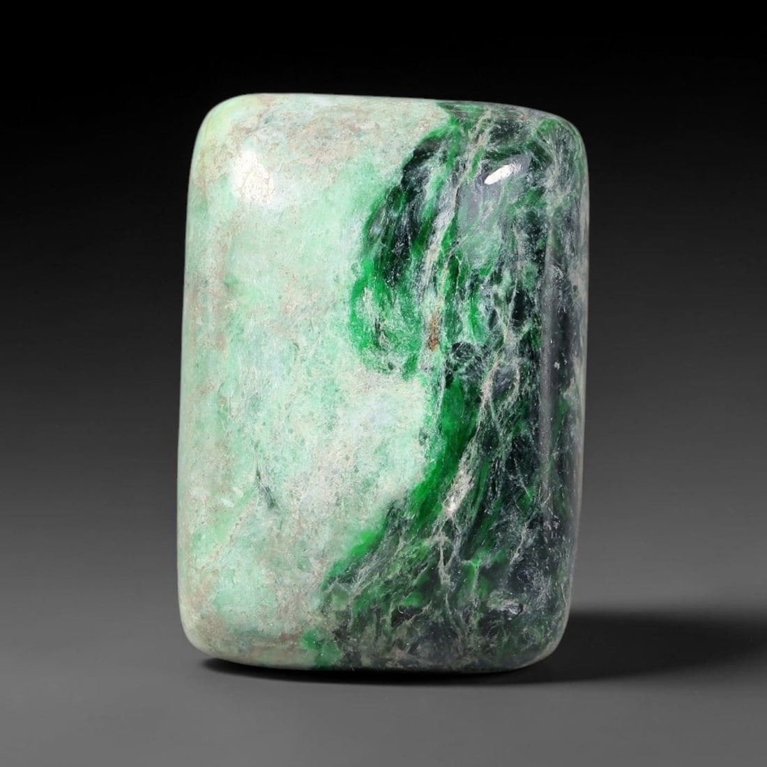 23ct Natural Burmese Type A Jadeite Jade Cabochon, 61FJ: This single loose natural Burmese Type A jadeite jade cabochon, fully untreated with no dyeing, bleaching or resin impregnation, this genuine Type A jade retains its all-natural crystalline structure 