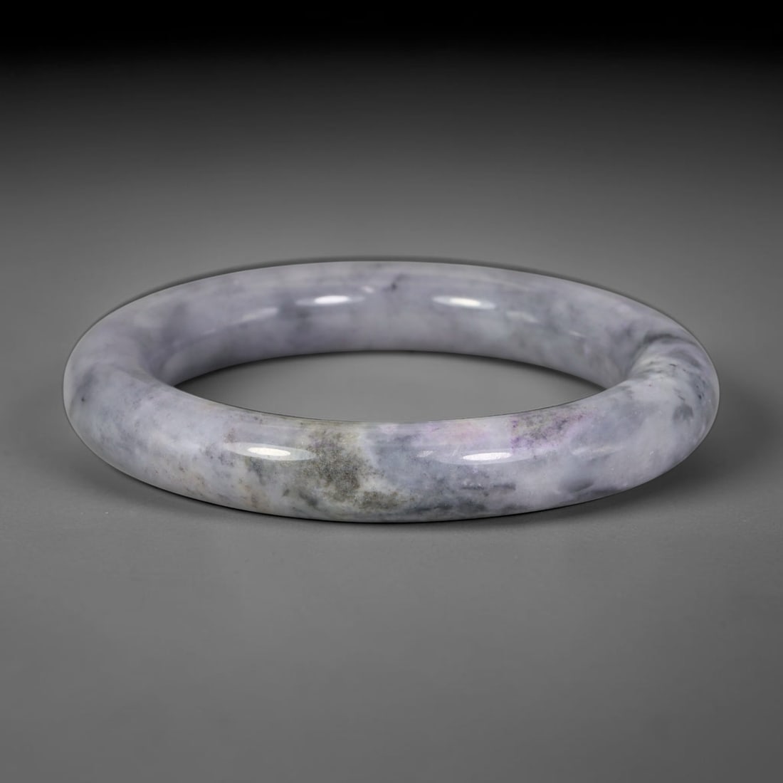 Natural Burmese Type A Smoky Gray Ink Lavender Jadeite Jade Bangle, 98FD (1 of 1)