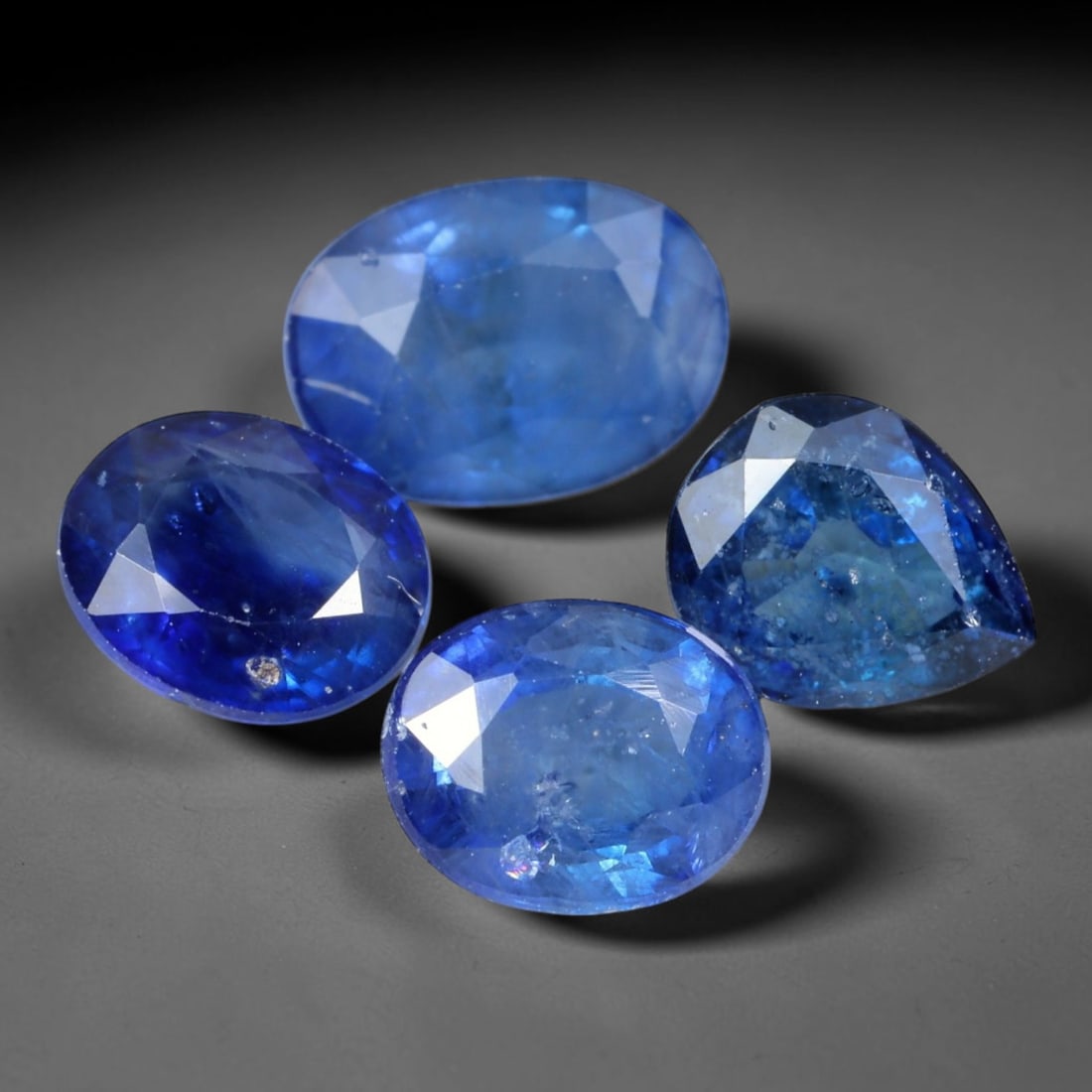3.56ct Natural African Royal Blue Sapphire Parcel Loose Gemstones, 43BE: This matched parcel of polished sapphires carries rich saturated royal blue body tone, with natural mineral inclusions distributed throughout each crystal interior, featuring calibrated dimensions up 