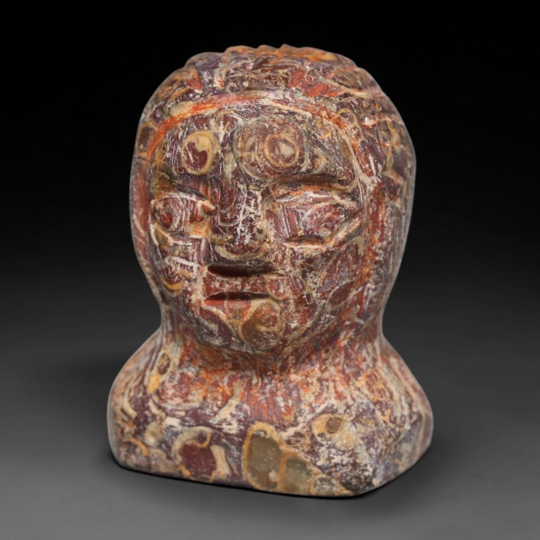 Ancient Sasanian Persian Porphyry Stone Bust Amulet (224-651 CE), 67EC (1 of 1)