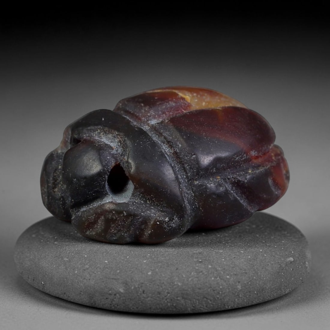 Ancient Pharaonic Egyptian Agate Scarab Amulet Bead (3100 BCE-30 CE), 38EC (1 of 2)