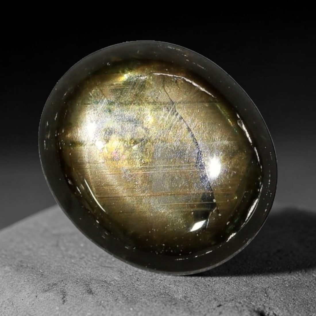 2.05ct Natural Siamese 6-Ray Black Star Sapphire Loose Gemstone, 61BX: This polished star sapphire originates from classic Siamese mining deposits, featuring a deep dark crystalline base with fine native mineral traces trapped within its structure, sized at calibrated 8x