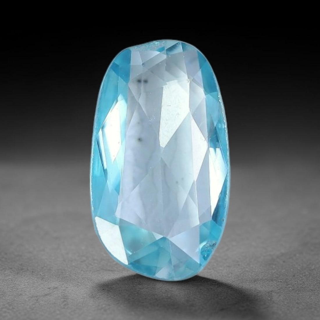 1.15ct Natural Cambodian Blue Zircon Rose Cut Loose Gemstone, 53BV: This fascinating rose cut gemstone is natural blue zircon sourced from Cambodia. The vintage-inspired rose cut facets create soft, diffused light return that beautifully showcases its vivid saturated 