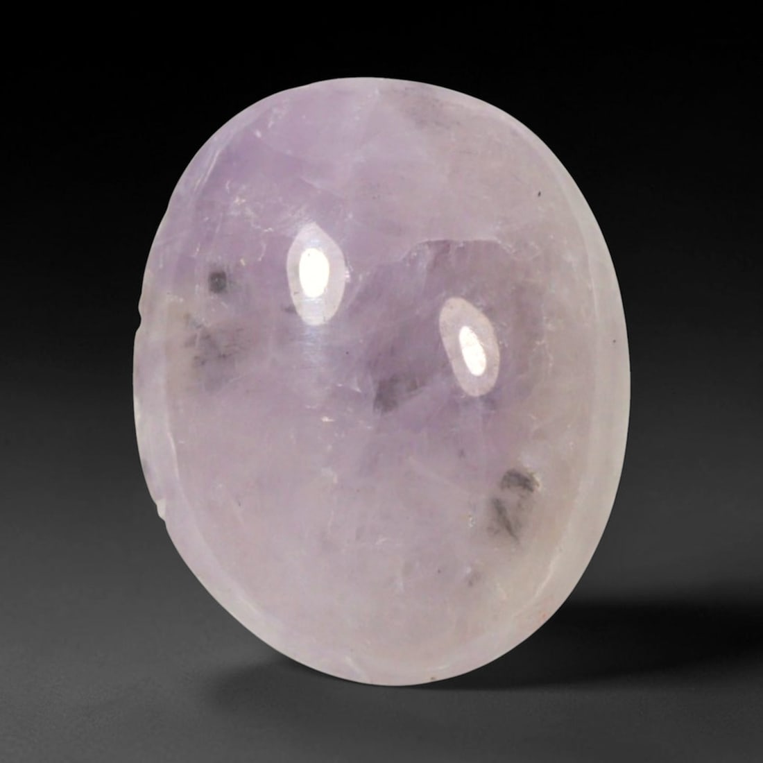 3.69ct Natural Burmese Type A Lavender Jadeite Jade Cabochon, 85BP: This single loose natural Burmese Type A jadeite jade cabochon with exact dimensions of 11.1x9.1x4.6mm. It is completely untreated, free of artificial dye, bleaching, or resin filling, preserving the 