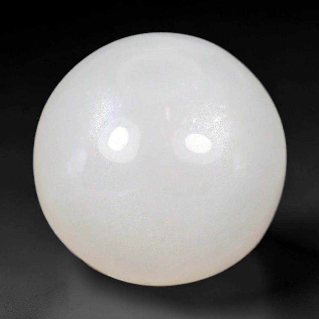 7.54 Carats Natural Ceylon Soft Milky White Moonstone Cabochon Loose Gemstone, 15AG: This serene milky white moonstone carries a smooth, diffused pale hue with subtle gentle adularescent glow that softens under every light source, measured at 12.2x6.6mm, the even muted tone delivers u
