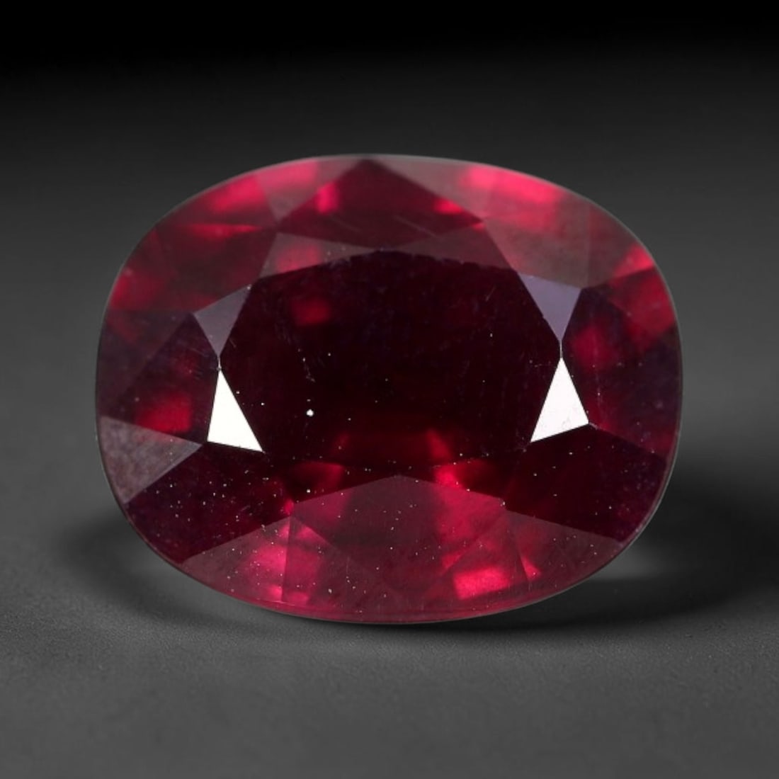 5.18 Carats Natural Mozambique Deep Fuchsia Rhodolite Garnet Loose Gemstone, 32FE: This natural Mozambique rhodolite garnet features dimensions of 11.2x9.2x5.5mm, holding a vivid deep fuchsia-pink color that glows brightly when light passes through its transparent body, with fine su
