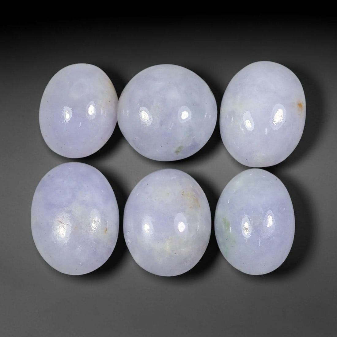32.25ct Natural Burmese Type A Lavender Jadeite Jade Cabochon Loose Gemstone, 54FJ: This natural Burmese Type A jadeite jade cabochon lot displays soft lavender tone with well polished surfaces. Dimensions measure 12x9x4mm, sourced from Myanmar, these polished cabochons present great