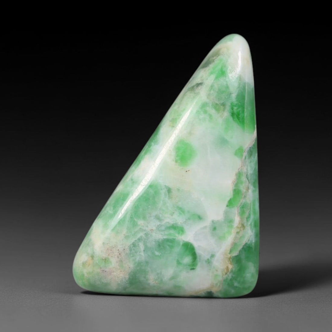 12ct Natural Burmese Type A Jadeite Jade Cabochon, 78EH: This single loose natural Burmese Type A jadeite jade cabochon, fully untreated with no dyeing, bleaching or resin impregnation, this genuine Type A jade retains its all-natural crystalline structure 