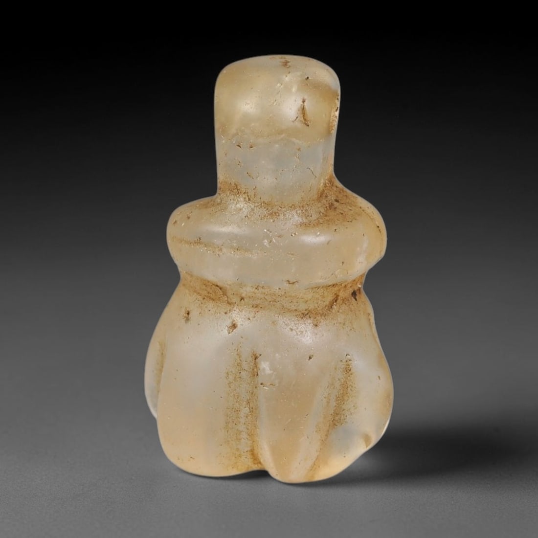 Ancient Medieval Coptic Christian Egyptian Culture Rock Crystal Amulet (300-1000 CE), 53EG: This antique rock crystal amulet originates from Coptic Christian Egyptian Culture, a region with a long-standing tradition of crafting translucent hardstone talismans for devotional and funerary use.