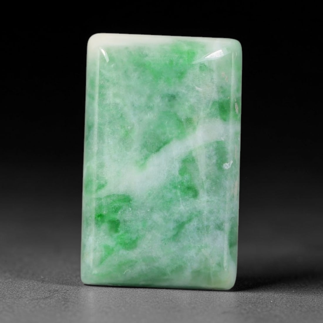 13ct Natural Burmese Type A Jadeite Jade Cabochon, 81EH: This single loose natural Burmese Type A jadeite jade cabochon, fully untreated with no dyeing, bleaching or resin impregnation, this genuine Type A jade retains its all-natural crystalline structure 