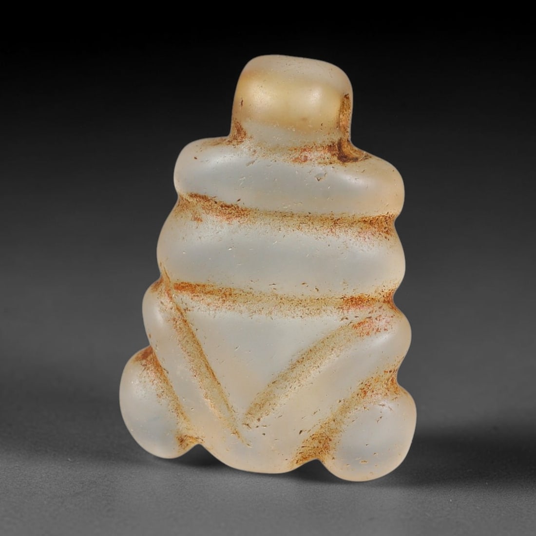 Ancient Medieval Coptic Christian Egyptian Culture Rock Crystal Amulet (300-1000 CE), 27EG: This antique rock crystal amulet originates from Coptic Christian Egyptian Culture, a region with a long-standing tradition of crafting translucent hardstone talismans for devotional and funerary use.