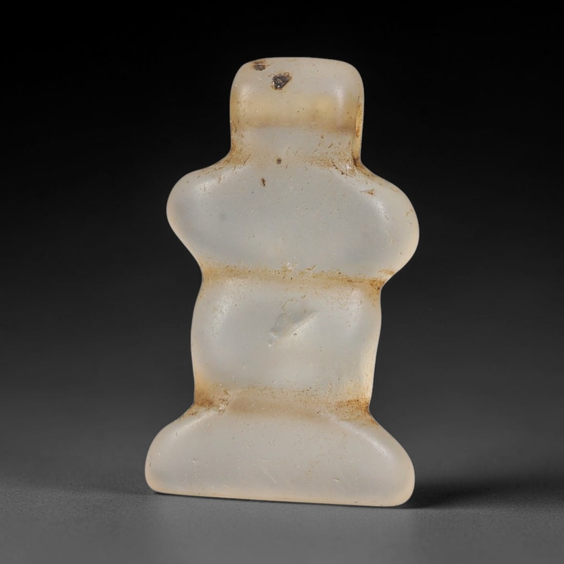 Ancient Medieval Coptic Christian Egyptian Culture Rock Crystal Amulet (300-1000 CE), 41EG: This antique rock crystal amulet originates from Coptic Christian Egyptian Culture, a region with a long-standing tradition of crafting translucent hardstone talismans for devotional and funerary use.