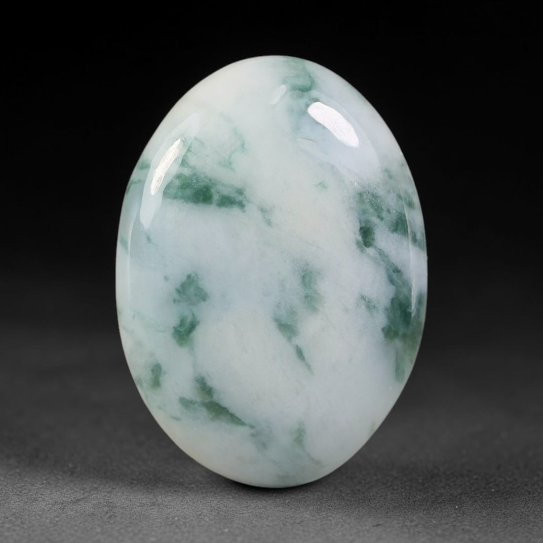 31ct Natural Burmese Type A Jadeite Jade Cabochon, 3EJ: This single loose natural Burmese Type A jadeite jade cabochon, fully untreated with no dyeing, bleaching or resin impregnation, this genuine Type A jade retains its all-natural crystalline structure 