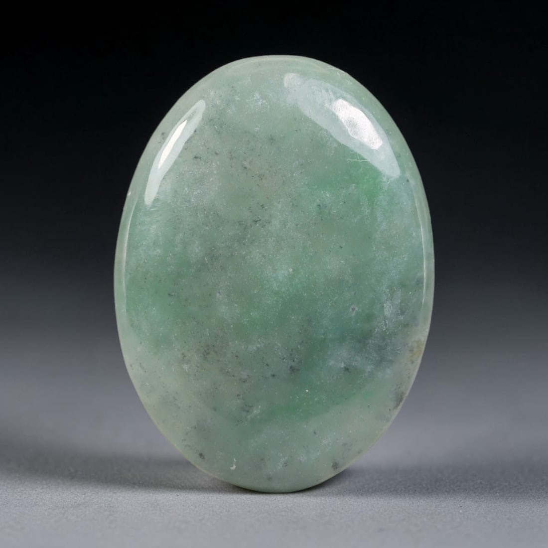 46ct Natural Burmese Type A Jadeite Jade Cabochon, 4EJ: This single loose natural Burmese Type A jadeite jade cabochon, fully untreated with no dyeing, bleaching or resin impregnation, this genuine Type A jade retains its all-natural crystalline structure 