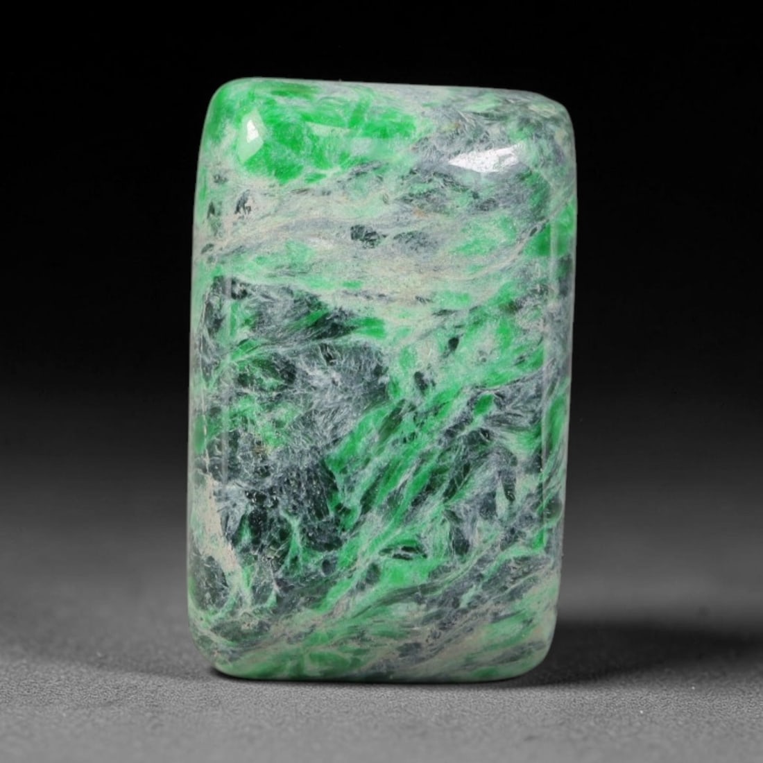 14ct Natural Burmese Type A Jadeite Jade Cabochon, 87EH: This single loose natural Burmese Type A jadeite jade cabochon, fully untreated with no dyeing, bleaching or resin impregnation, this genuine Type A jade retains its all-natural crystalline structure 