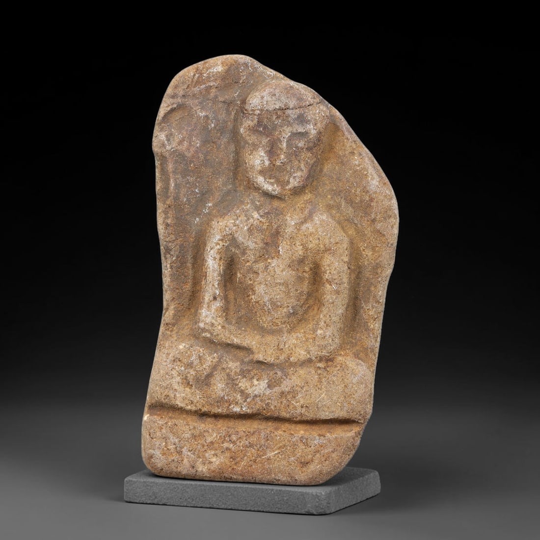 Antique Japanese Edo Period Stone Amulet (1603-1868 CE), 56EJ: This antique stone amulet originates from Japanese Edo Period cultural tradition, created as a devotional wearable object for personal spiritual purpose. The stone shows natural textural variation, ag