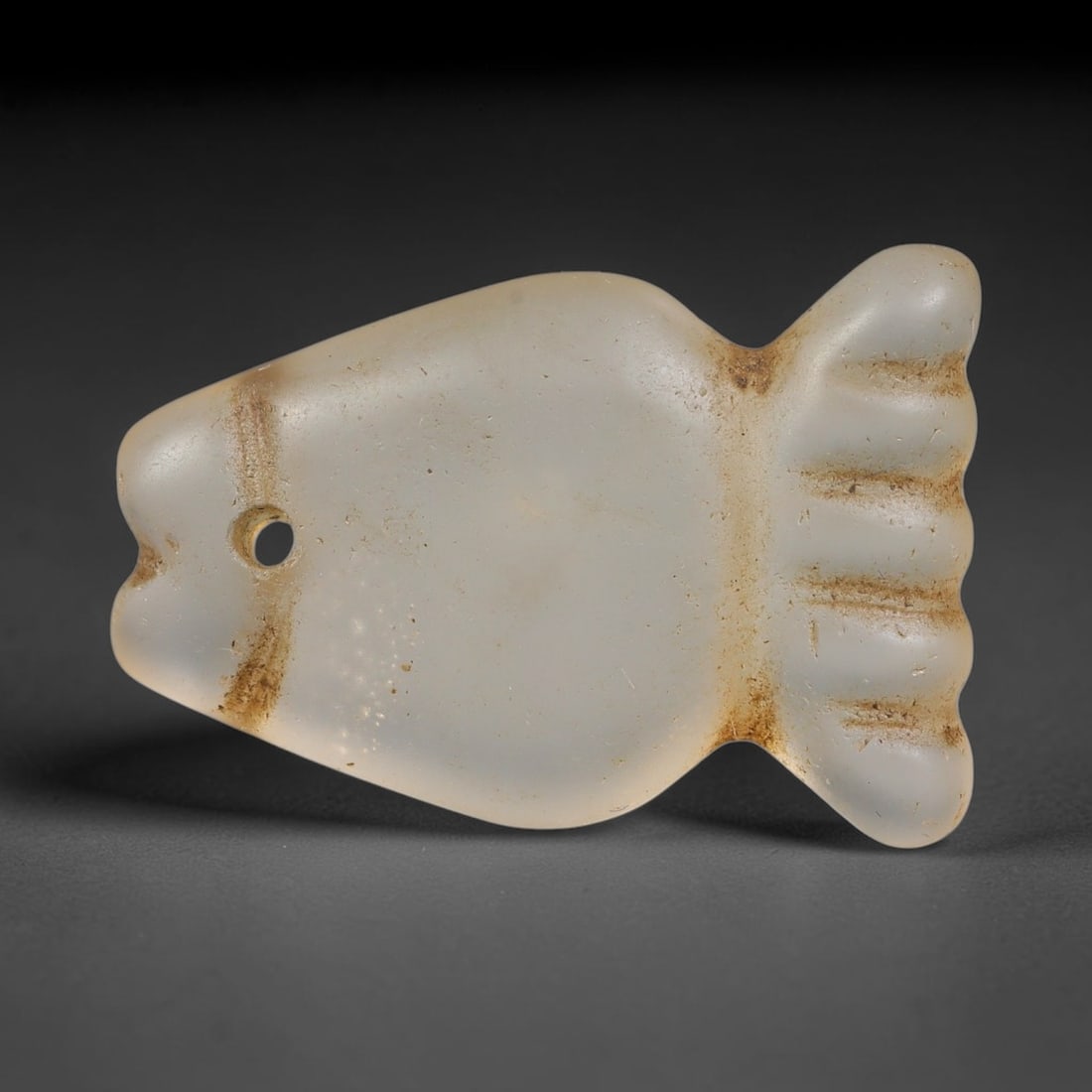 Ancient Medieval Coptic Christian Egyptian Culture Rock Crystal Amulet (300-1000 CE), 36EG: This antique rock crystal amulet originates from Coptic Christian Egyptian Culture, a region with a long-standing tradition of crafting translucent hardstone talismans for devotional and funerary use.