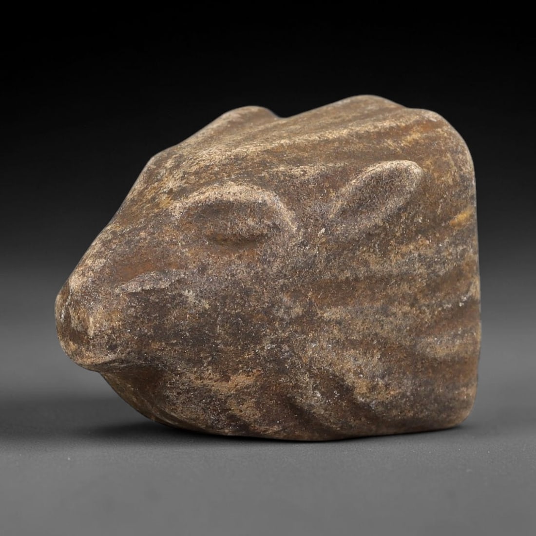 Ancient Medieval Near Eastern Stone Zoomorphic Head (600-1100 CE), 76EJ (1 of 1)