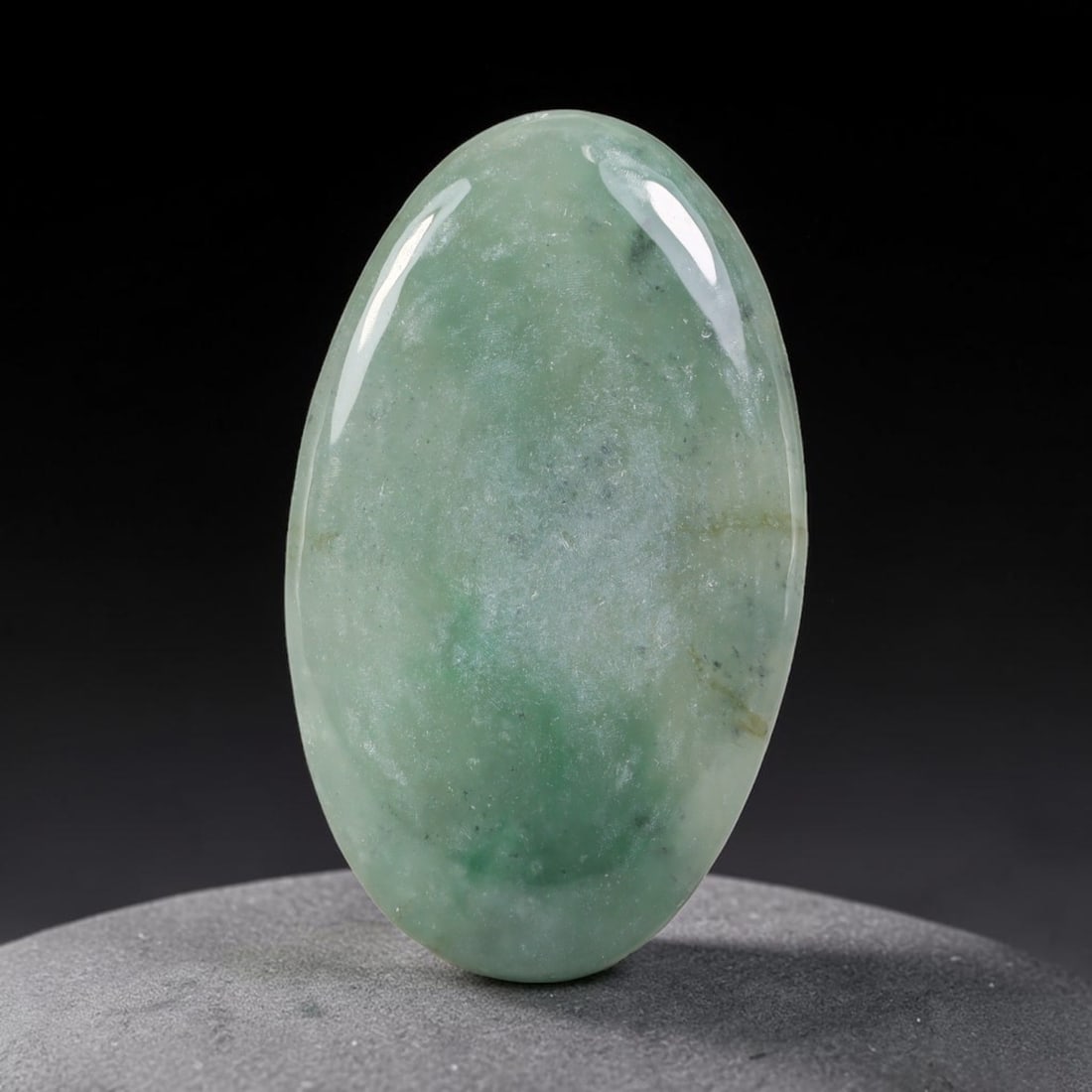 38ct Natural Burmese Type A Jadeite Jade Cabochon, 90EH: This single loose natural Burmese Type A jadeite jade cabochon, fully untreated with no dyeing, bleaching or resin impregnation, this genuine Type A jade retains its all-natural crystalline structure 