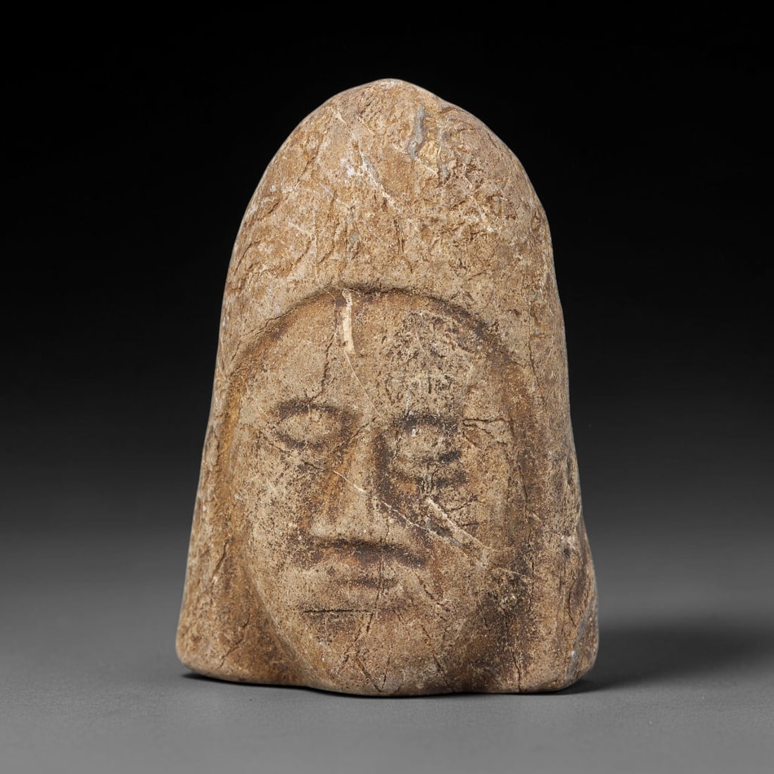 Antique Japanese Edo Period Stone Amulet (1603-1868 CE), 41EJ: This antique stone amulet originates from Japanese Edo Period cultural tradition, created as a devotional wearable object for personal spiritual purpose. The stone shows natural textural variation, ag