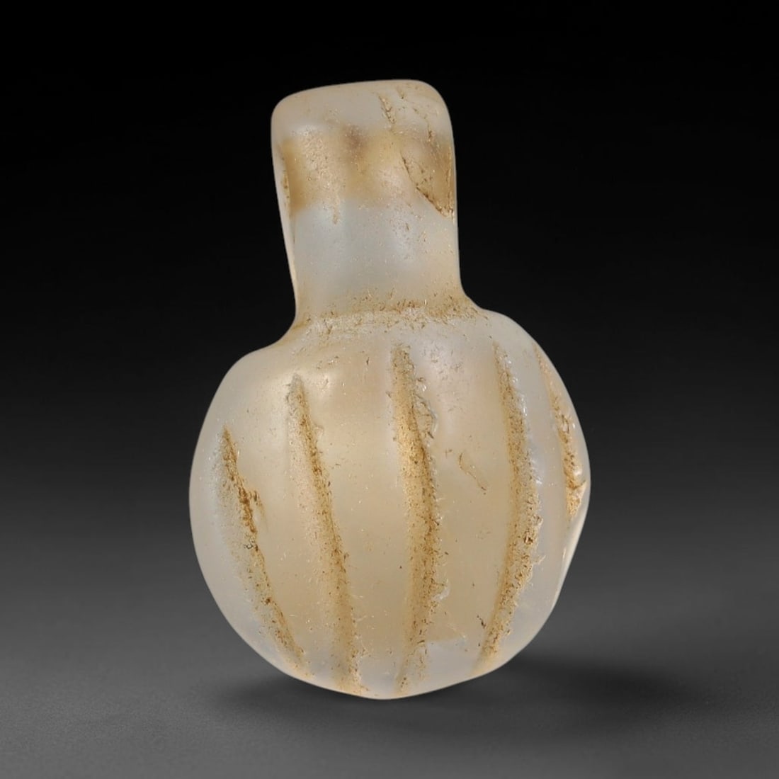 Ancient Medieval Coptic Christian Egyptian Culture Rock Crystal Amulet (300-1000 CE), 37EG: This antique rock crystal amulet originates from Coptic Christian Egyptian Culture, a region with a long-standing tradition of crafting translucent hardstone talismans for devotional and funerary use.