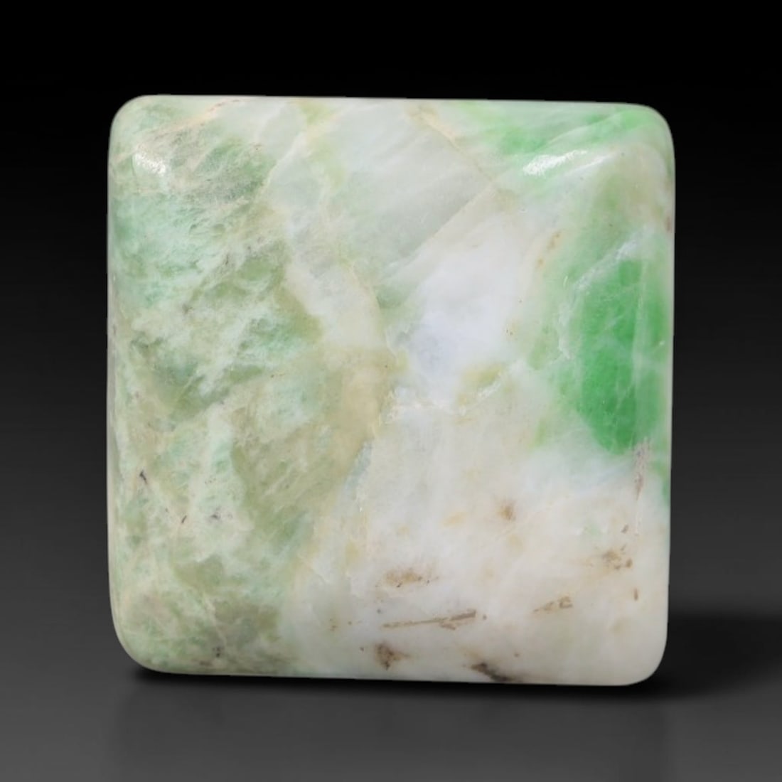 11ct Natural Burmese Type A Jadeite Jade Cabochon, 76EH: This single loose natural Burmese Type A jadeite jade cabochon, fully untreated with no dyeing, bleaching or resin impregnation, this genuine Type A jade retains its all-natural crystalline structure 