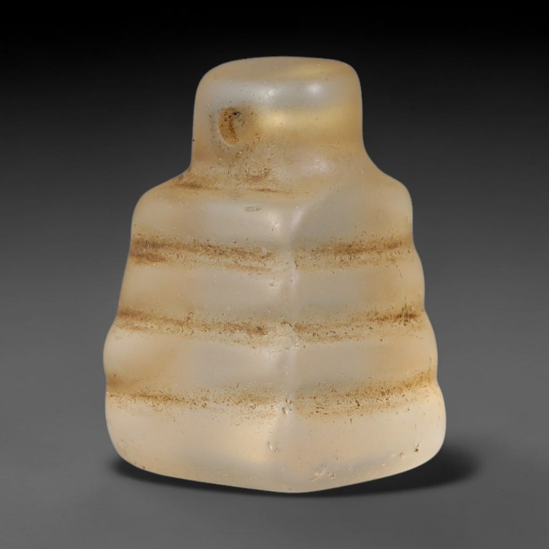 Ancient Medieval Coptic Christian Egyptian Culture Rock Crystal Amulet (300-1000 CE), 64EG: This antique rock crystal amulet originates from Coptic Christian Egyptian Culture, a region with a long-standing tradition of crafting translucent hardstone talismans for devotional and funerary use.