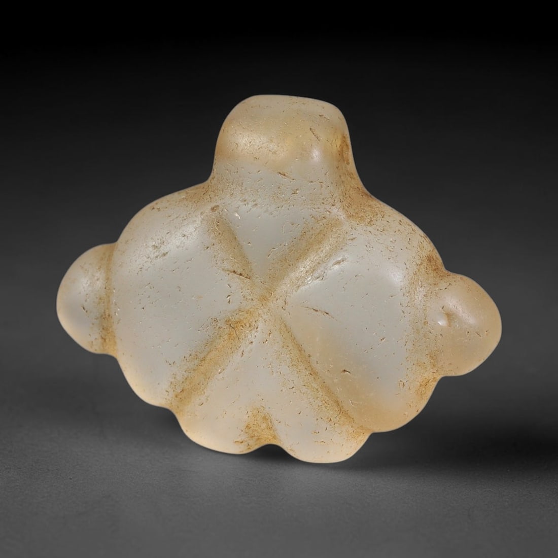 Ancient Medieval Coptic Christian Egyptian Culture Rock Crystal Amulet (300-1000 CE), 26EG: This antique rock crystal amulet originates from Coptic Christian Egyptian Culture, a region with a long-standing tradition of crafting translucent hardstone talismans for devotional and funerary use.