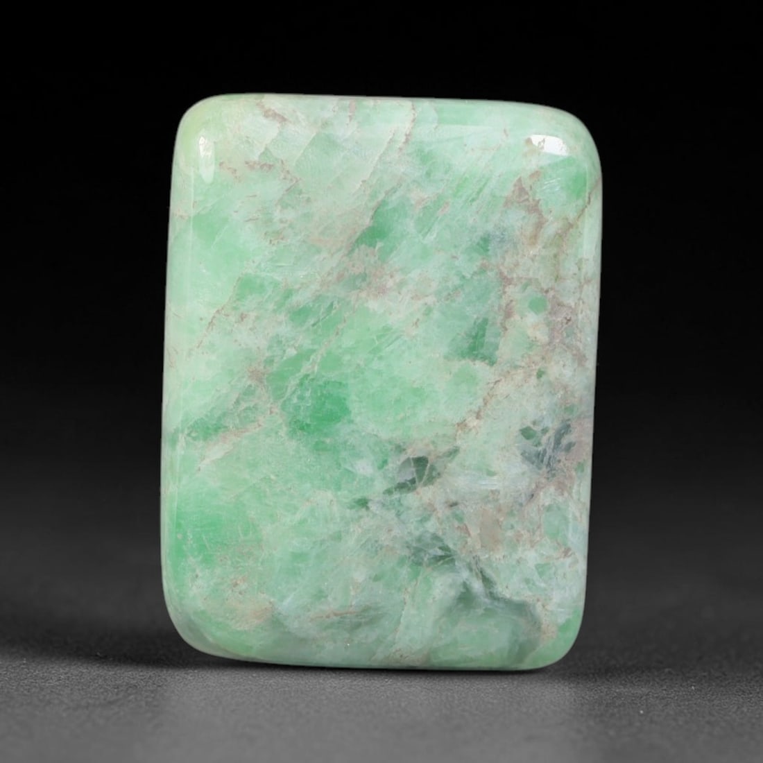 13ct Natural Burmese Type A Jadeite Jade Cabochon, 84EH: This single loose natural Burmese Type A jadeite jade cabochon, fully untreated with no dyeing, bleaching or resin impregnation, this genuine Type A jade retains its all-natural crystalline structure 