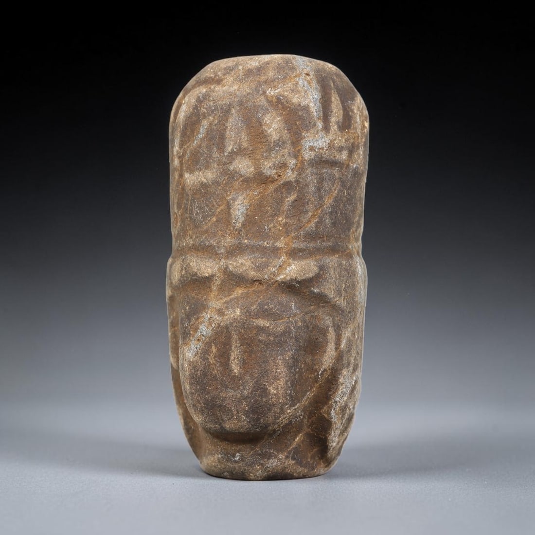 Antique Japanese Edo Period Stone Amulet (1603-1868 CE), 58EJ: This antique stone amulet originates from Japanese Edo Period cultural tradition, created as a devotional wearable object for personal spiritual purpose. The stone shows natural textural variation, ag