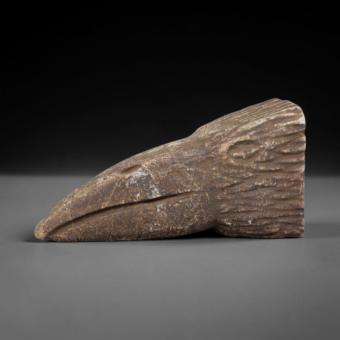 Ancient Medieval Near Eastern Stone Zoomorphic Head (600-1100 CE), 75EJ (1 of 1)