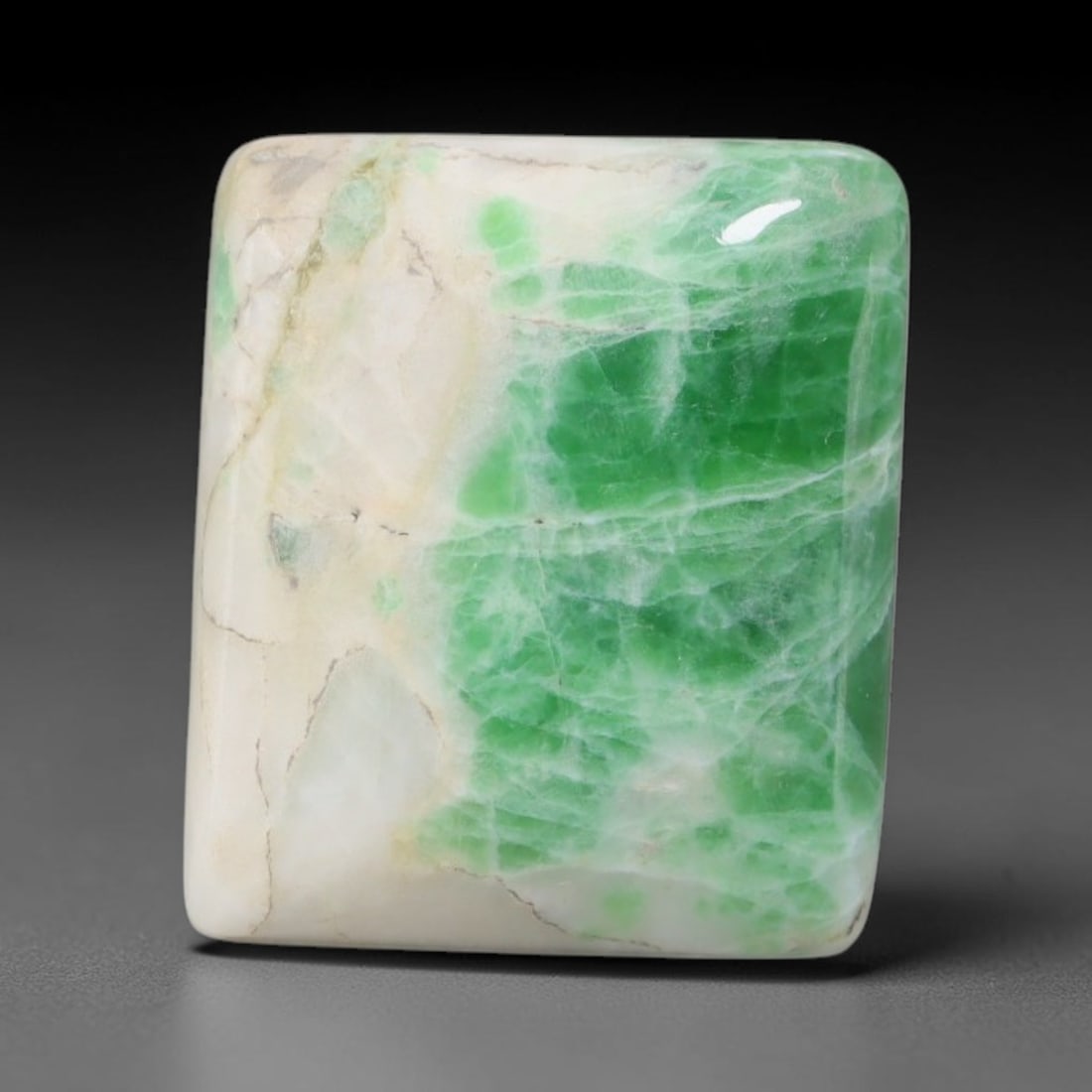13ct Natural Burmese Type A Jadeite Jade Cabochon, 79EH: This single loose natural Burmese Type A jadeite jade cabochon, fully untreated with no dyeing, bleaching or resin impregnation, this genuine Type A jade retains its all-natural crystalline structure 