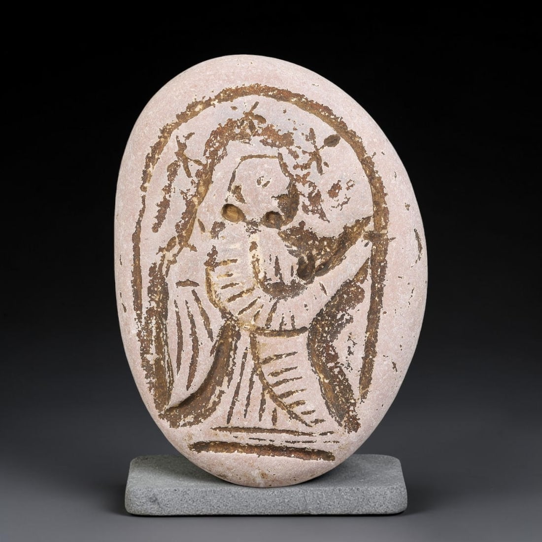 Ancient Medieval Christian Stone Devotional Plaque (700-1200 CE), 86EJ (1 of 1)