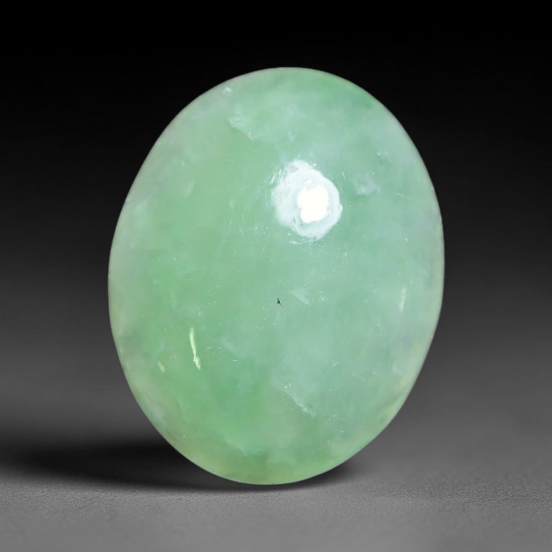 3.14ct Natural Burmese Type A Apple Green Jadeite Jade Cabochon Loose Gemstone, 4BV: This single loose natural Burmese Type A apple green jadeite jade cabochon, completely untreated, free of artificial dye, bleaching, or resin filling, preserving the original natural mineral crystal s