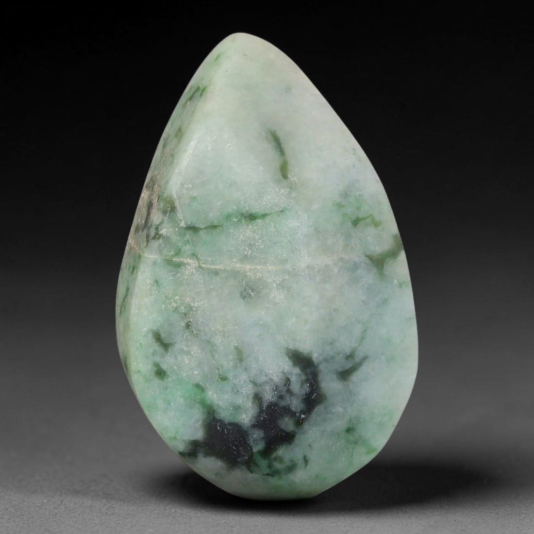 194ct Natural Type A Burmese Jadeite Jade Sliced Rough, 83FB: This specimen is a sliced rough block of natural Type A Burmese jadeite jade. The interior displays natural colour zoning with visible mineral veining and crystalline patterns typical of unprocessed j